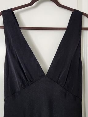 Classic Black Deep V-Neck Dress